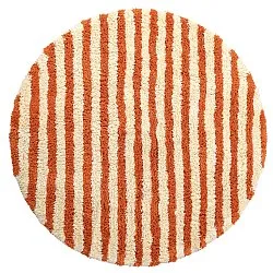 Tapete redondo - Thira Stripe Cotton Shaggy (amarelo claro/laranja claro)