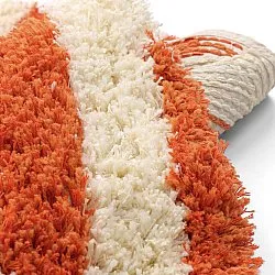Tapete redondo - Thira Stripe Cotton Shaggy (amarelo claro/laranja claro)