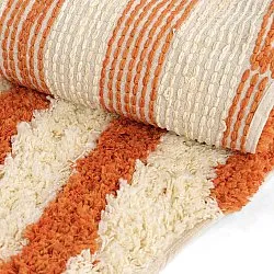 Tapete redondo - Thira Stripe Cotton Shaggy (amarelo claro/laranja claro)