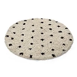 Tapete redondo - Soria Natural Cotton Shaggy (branco sujo/preto)