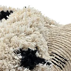 Tapete redondo - Soria Natural Cotton Shaggy (branco sujo/preto)