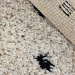 Tapete redondo - Soria Natural Cotton Shaggy (branco sujo/preto)