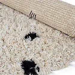 Tapete redondo - Soria Natural Cotton Shaggy (branco sujo/preto)