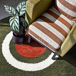 Tapetes redondos - Alsace (verde/branco/laranja)