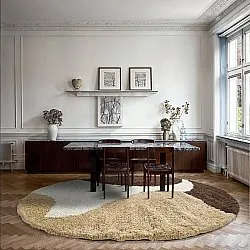 Tapetes redondos - Chiniot (marrom/bege/branco)