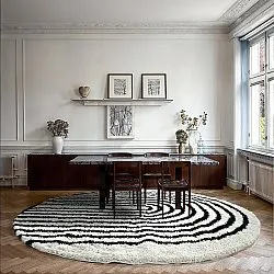 Tapetes redondos - Cluny (branco/preto)