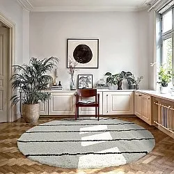 Tapetes redondos - Eze (branco/preto)