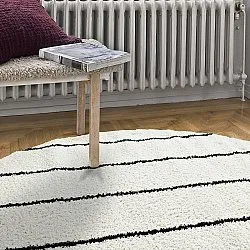 Tapetes redondos - Eze (branco/preto)