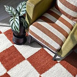 Tapetes redondos - Gordes (laranja/branco)