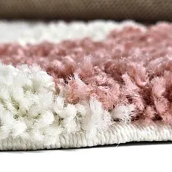 Tapetes redondos - Gordes (rosa/branco)