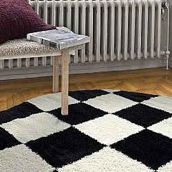 Tapetes redondos - Gordes (preto/branco)