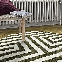 Tapetes redondos - Imilchil (branco/verde)