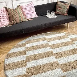 Tapetes redondos - Tamri (bege/branco)