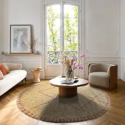 Tapetes redondos - Tiznit (bege/rosa)