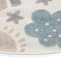 Tapete redondo infantil - Rainbow Potpourri (creme/multi)