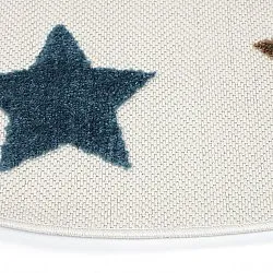Tapete redondo infantil - Stars (creme/multi)