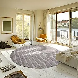 Tapete redondo - Callista Natural Cotton Shaggy (taupe)