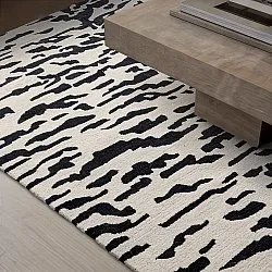 Tapetes felpudos - Zebra Tufted Wool Premium (branco/preto)