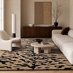 Tapetes felpudos - Zebra Tufted Wool Premium (bege/preto)
