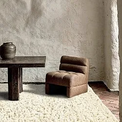 Tapetes felpudos - Fassale Hand Woven Wool Shaggy (branco)