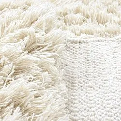 Tapete redondo - Fassale Hand Woven Wool Shaggy (branco)