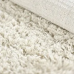 Tapete redondo - Fassale Hand Woven Wool Shaggy (branco)