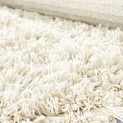 Tapete redondo - Fassale Hand Woven Wool Shaggy (branco)