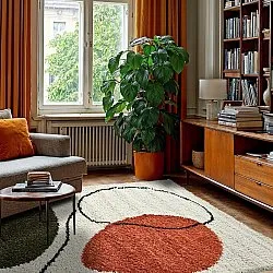 Tapetes felpudos - Sanghar (branco/laranja/verde)