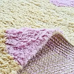 Tapete redondo - Amira Natural Cotton Shaggy (bege/roxo)