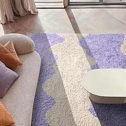 Tapetes felpudos - Amira Natural Cotton Shaggy (roxo/bege)