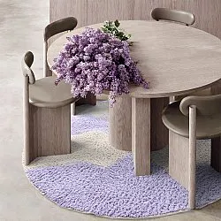 Tapete redondo - Amira Natural Cotton Shaggy (roxo/bege)