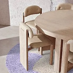 Tapete redondo - Amira Natural Cotton Shaggy (roxo/bege)