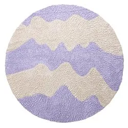 Tapete redondo - Amira Natural Cotton Shaggy (roxo/bege)