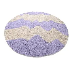 Tapete redondo - Amira Natural Cotton Shaggy (roxo/bege)