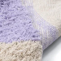 Tapete redondo - Amira Natural Cotton Shaggy (roxo/bege)