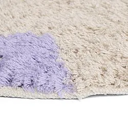 Tapete redondo - Amira Natural Cotton Shaggy (roxo/bege)