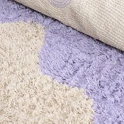 Tapete redondo - Amira Natural Cotton Shaggy (roxo/bege)