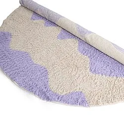 Tapete redondo - Amira Natural Cotton Shaggy (roxo/bege)