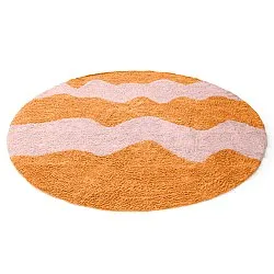 Tapete redondo - Amira Natural Cotton Shaggy (laranja/rosa)