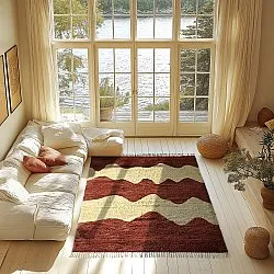 Tapetes felpudos - Amira Natural Cotton Shaggy (vermelho/bege)