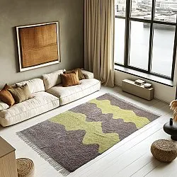 Tapetes felpudos - Amira Natural Cotton Shaggy (taupe/amarelo)