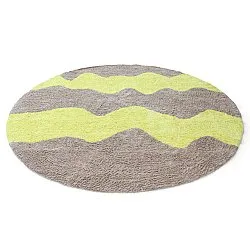 Tapete redondo - Amira Natural Cotton Shaggy (taupe/amarelo)