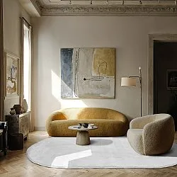 Tapete shaggy oval - Aranga Super Soft Fur (branco)