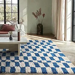 Tapetes felpudos - Atrani Natural Cotton Shaggy (azul)