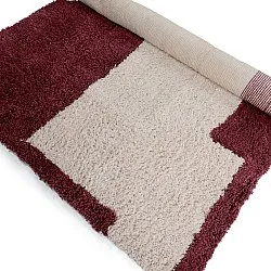Tapetes felpudos - Begur Natural Cotton Shaggy (branco sujo/bordô)