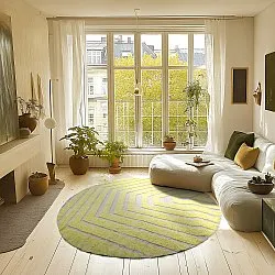 Tapete redondo - Callista Natural Cotton Shaggy (amarelo)