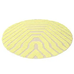 Tapete redondo - Callista Natural Cotton Shaggy (amarelo)