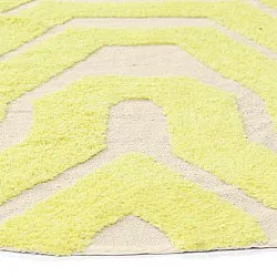 Tapete redondo - Callista Natural Cotton Shaggy (amarelo)