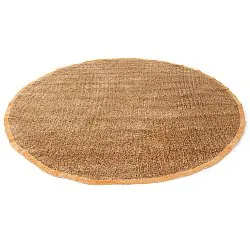 Tapete redondo - Celina Natural Cotton Shaggy (marrom/laranja)