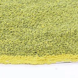 Tapete redondo - Celina Natural Cotton Shaggy (verde/amarelo)